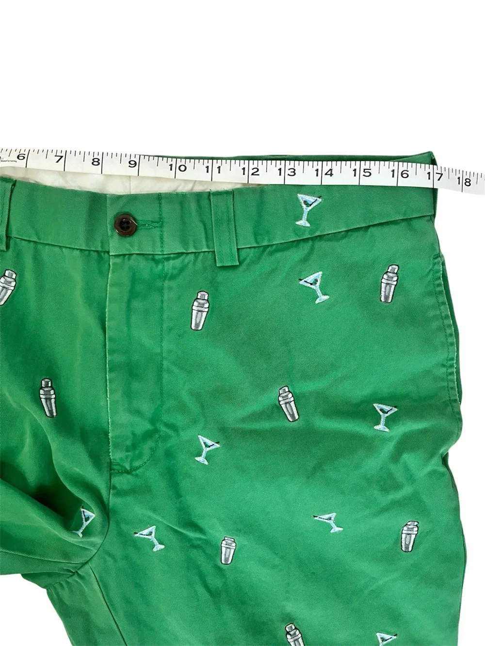 VTG 90s Polo Ralph Lauren Green Martini Shaker Embroidered Chino Pants 34x32 - Picture 13 of 14